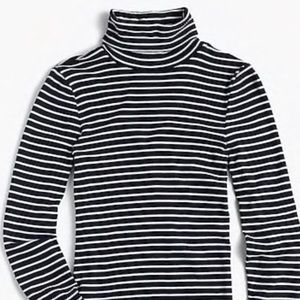 J.Crew medium black and cream striped turtleneck